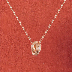 Chomel S925 Silver Double Ring Necklace for Women